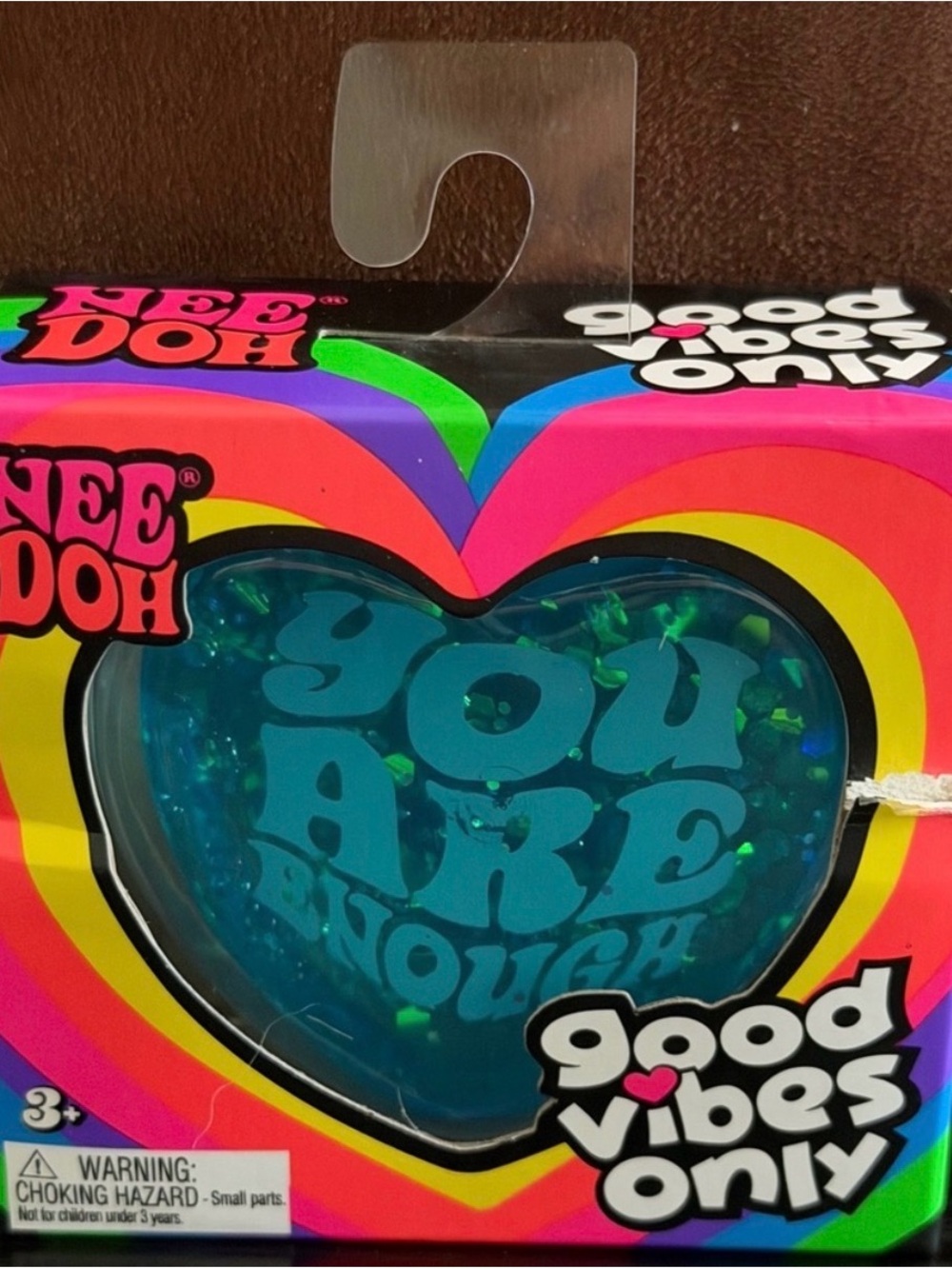 NeeDoh Good Vibes Only Blue Heart Squishy - You Are Enough
